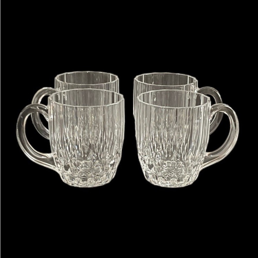 Cristal D' Arques Bretagne Crystal Mugs/ Cups X 4